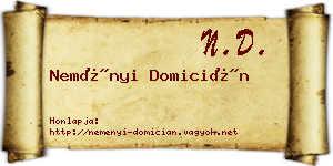 Neményi Domicián névjegykártya